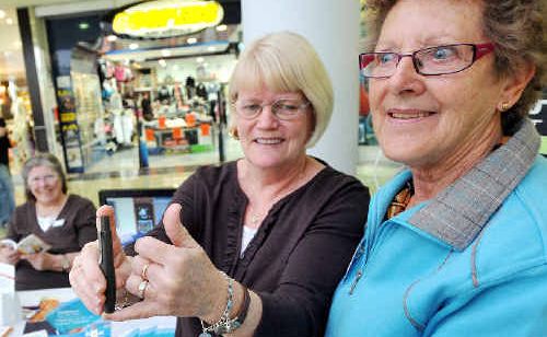 FINGER PRICK: Diane Melnyczenko took advantage of free glucose testing at Palms Shopping with Peggy Reehorst of the local diabetes support group. FINGER PRICK: Diane Melnyczenko took advantage of free glucose testing at Palms Shopping with Peggy Reehorst of the local diabetes support group.